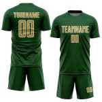 Green Geometric Shape Custom Jersey Sports Sublimation Uniform Gold-White Soccer Old