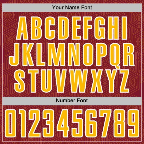 Geometric Jersey Shape Uniform Sublimation Soccer Crimson Gold-White Sports Custom