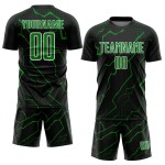 Sports Grass Green-White Sublimation Black Lightning Custom Uniform Soccer Jersey