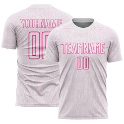 Jersey Soccer Uniform Custom White Shape Geometric Sublimation Sports Pink