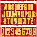 Red Sports Sublimation Jersey Uniform Lines Gold-White Soccer Custom