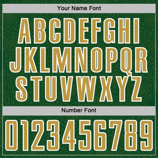 Green Geometric Shape Custom Jersey Sports Sublimation Uniform Gold-White Soccer Old